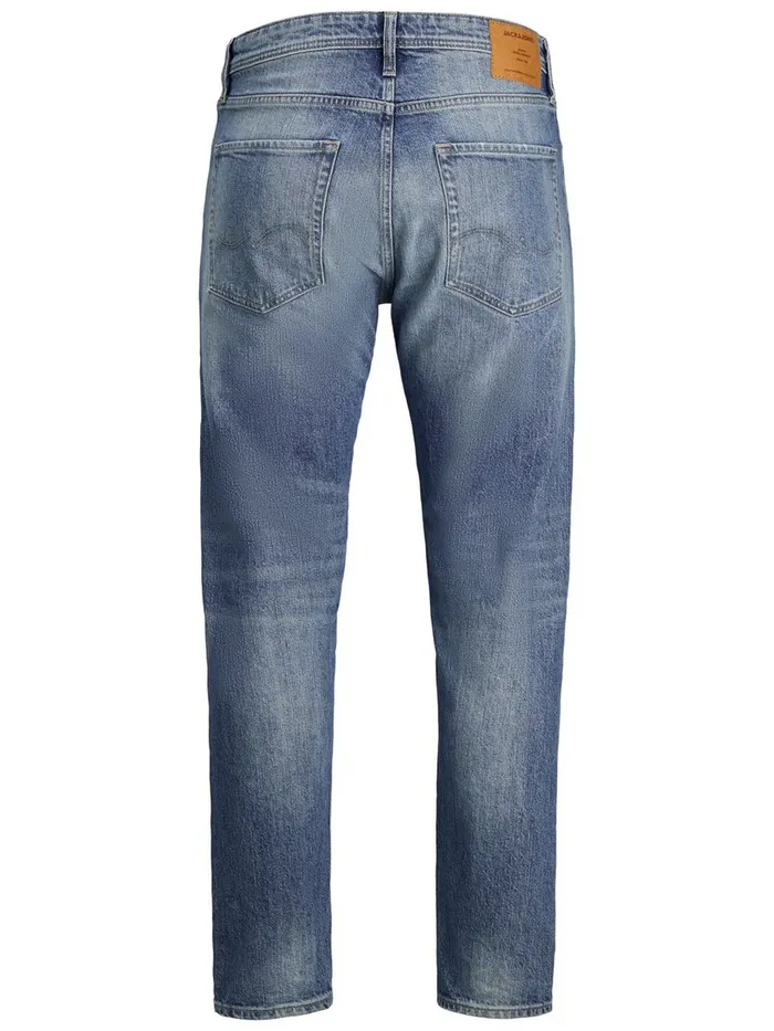 Jeans JACK and JONES Mens FRANK LEEN AM 435 PCW TAPERED FIT JEANS Blue Blue Denim