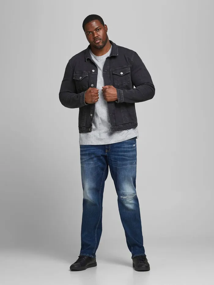 Jeans JACK and JONES Mens GLENN ORIGINAL PLUS SIZE SLIM FIT JEANS Blue Blue Denim