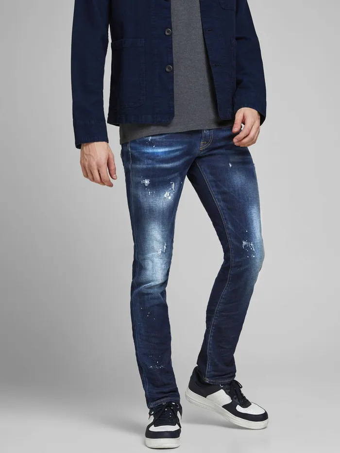 Jeans JACK and JONES Mens GLENN ROCK BL 941 SLIM FIT JEANS Blue Blue Denim