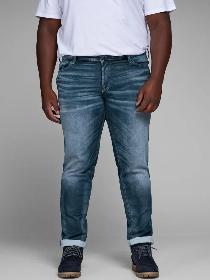Jeans JACK and JONES Mens JJIGLENN JJORIGINAL JOS 297 IK PS PLUS SIZE SLIM FIT JEANS Blue Blue Denim Jeans JACK and JONES Mens JJIGLENN JJORIGINAL JOS 297 IK PS PLUS SIZE SLIM FIT JEANS Blue Blue Denim