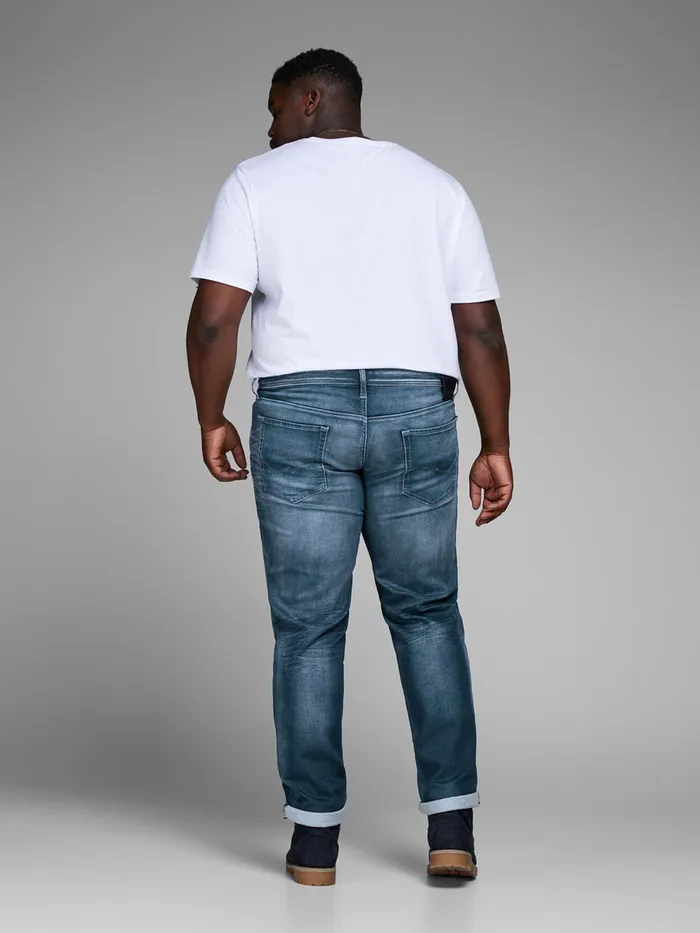 Jeans JACK and JONES Mens JJIGLENN JJORIGINAL JOS 297 IK PS PLUS SIZE SLIM FIT JEANS Blue Blue Denim