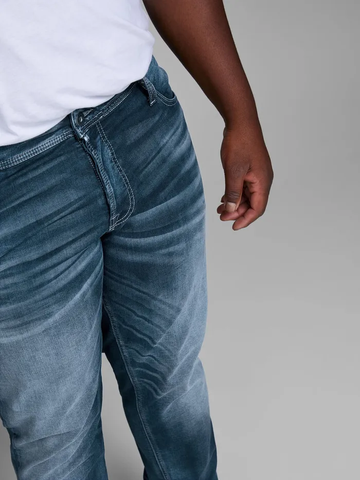 Jeans JACK and JONES Mens JJIGLENN JJORIGINAL JOS 297 IK PS PLUS SIZE SLIM FIT JEANS Blue Blue Denim