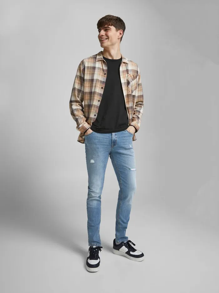 Jeans JACK and JONES Mens LIAM ORIGINAL NA 037 SKINNY FIT JEANS Blue Blue Denim
