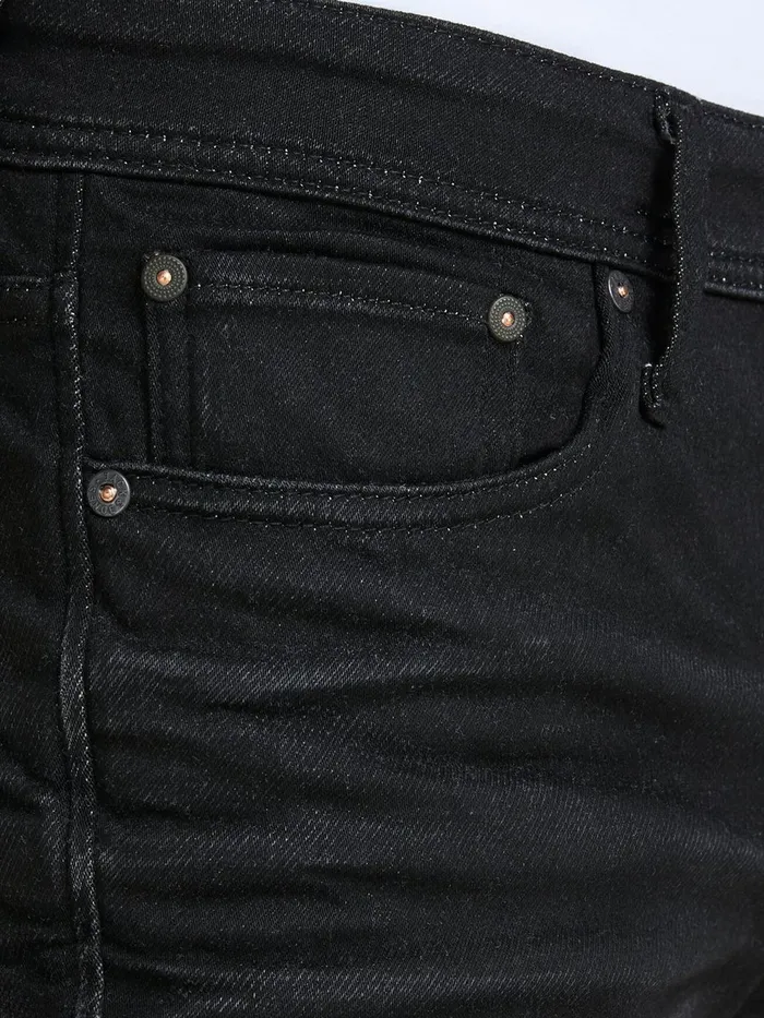 Jeans JACK and JONES Mens MIKE ORIGINAL JOS 697 INDIGO KNIT COMFORT FIT JEANS Black Black Denim