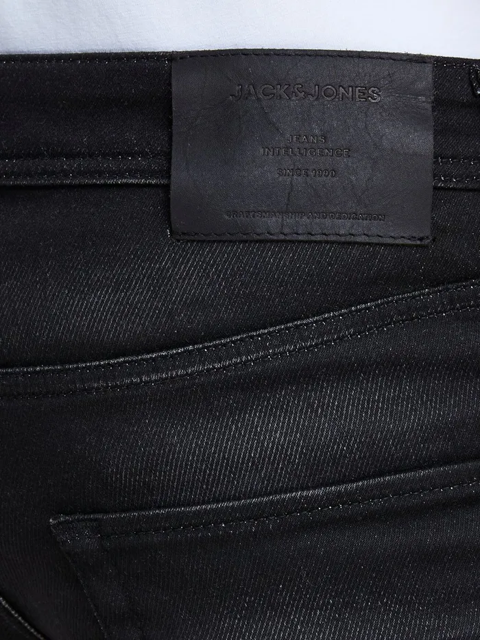 Jeans JACK and JONES Mens MIKE ORIGINAL JOS 697 INDIGO KNIT COMFORT FIT JEANS Black Black Denim