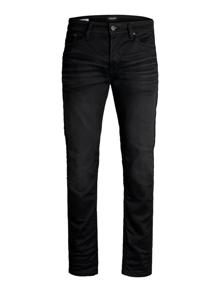 Jeans JACK and JONES Mens MIKE ORIGINAL JOS 697 INDIGO KNIT COMFORT FIT JEANS Black Black Denim