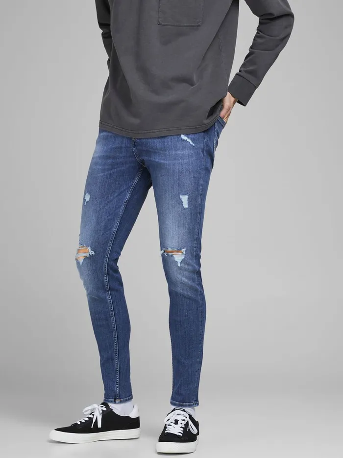 Jeans JACK and JONES Mens PETE ORIGINAL CJ 296 SKINNY TAPERED FIT JEANS Blue Blue Denim Jeans JACK and JONES Mens PETE ORIGINAL CJ 296 SKINNY TAPERED FIT JEANS Blue Blue Denim
