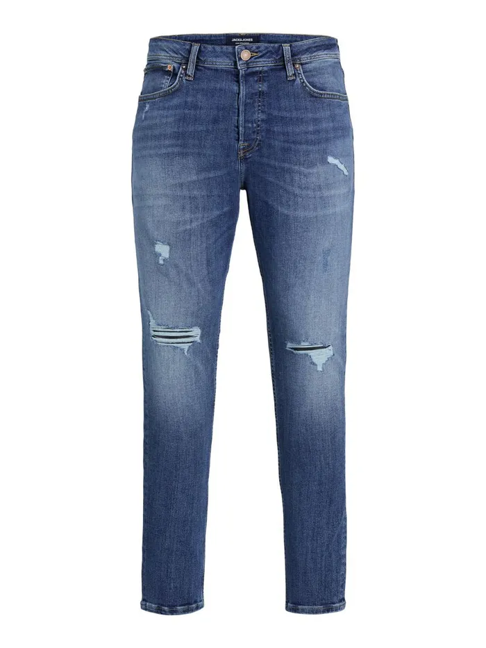 Jeans JACK and JONES Mens PETE ORIGINAL CJ 296 SKINNY TAPERED FIT JEANS Blue Blue Denim