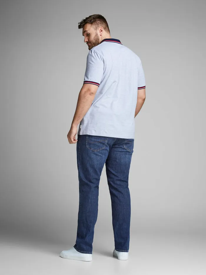 Jeans JACK and JONES Mens TIM ORIGINAL AM 814 PLUS SIZE SLIM FIT JEANS Blue Blue Denim