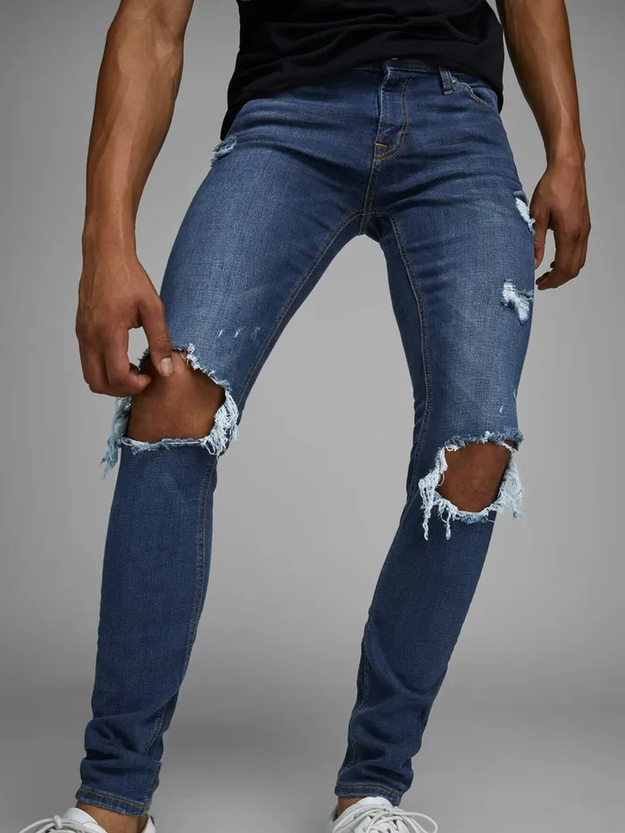 Jeans JACK and JONES Mens TOM ORIGINAL AM 849 SKINNY FIT JEANS Blue Blue Denim