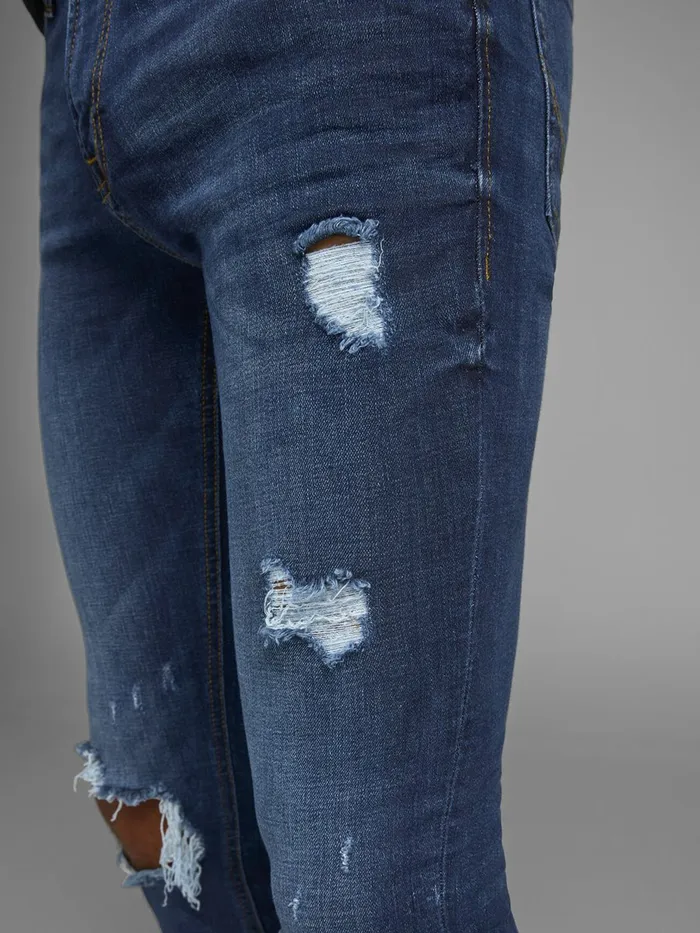 Jeans JACK and JONES Mens TOM ORIGINAL AM 849 SKINNY FIT JEANS Blue Blue Denim