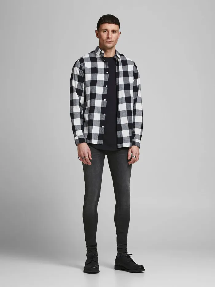Jeans JACK and JONES Mens TOM ORIGINAL JOS 010 SPS SKINNY FIT JEANS Grey Black Denim