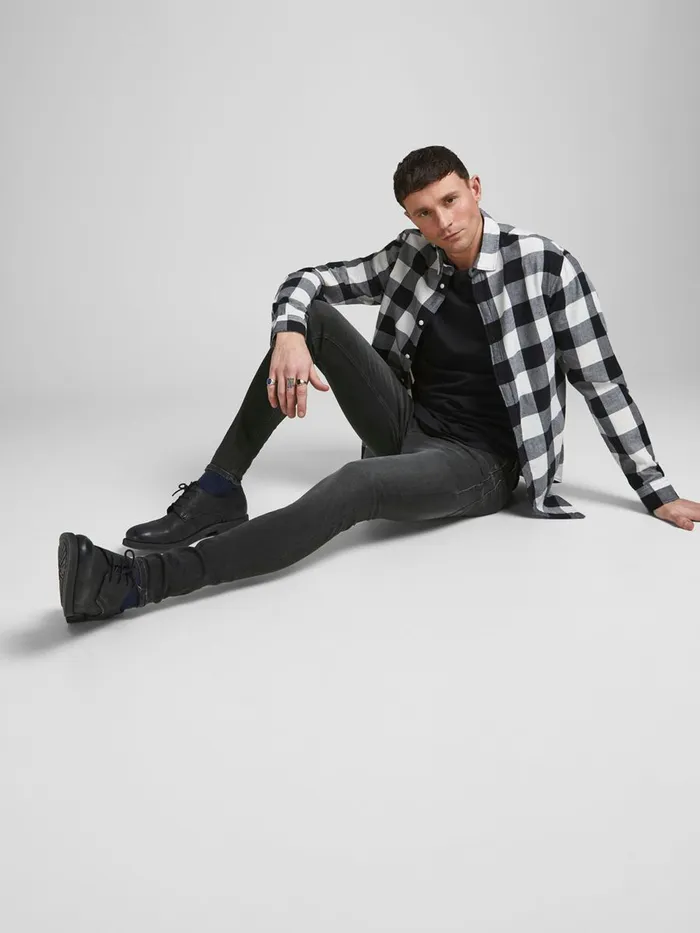 Jeans JACK and JONES Mens TOM ORIGINAL JOS 010 SPS SKINNY FIT JEANS Grey Black Denim