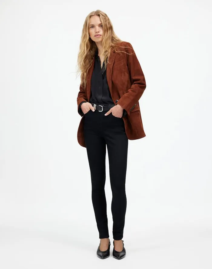 Jeans Women Madewell 10034 HighRise Skinny Jeans Black Frost