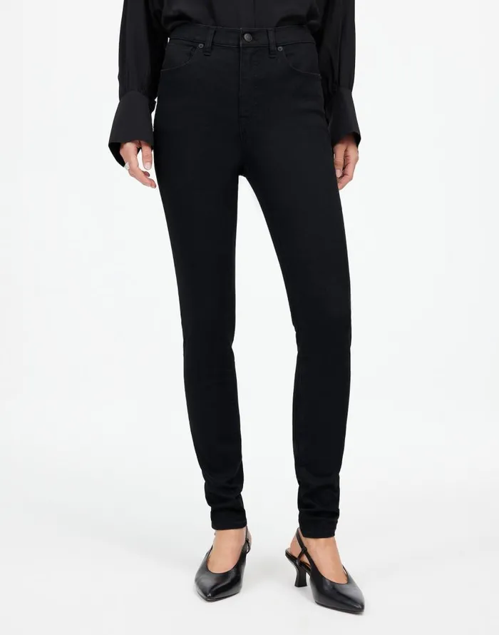 Jeans Women Madewell 10034 HighRise Skinny Jeans Black Frost