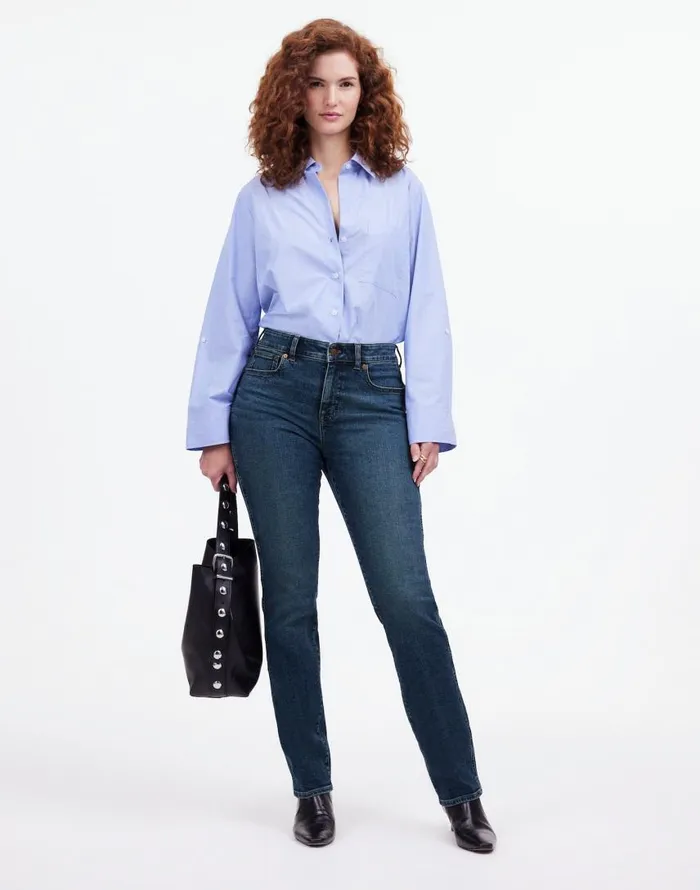 Jeans Women Madewell Curvy Stovepipe Jeans Deming Wash