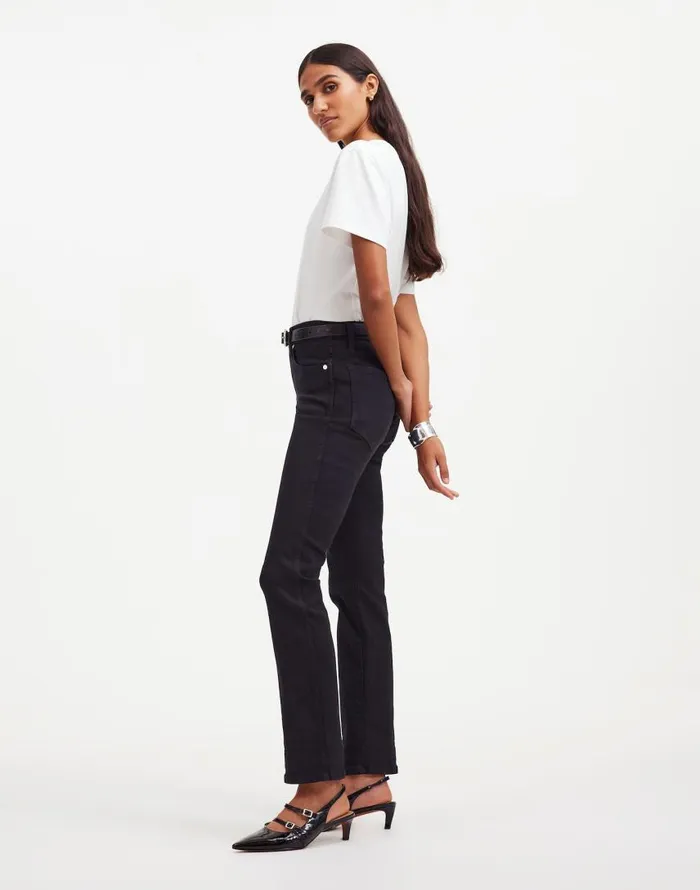 Jeans Women Madewell Stovepipe Jeans Black Rinse Wash