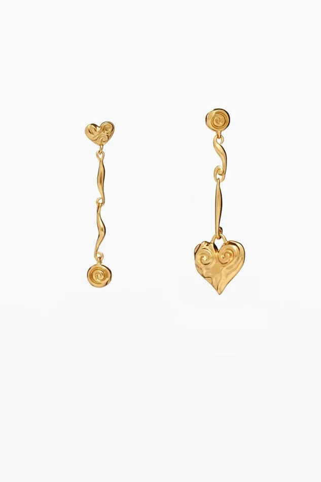 Jewelry Women Desigual Asymmetric Goldplated Zalio Earrings Materialfinishes