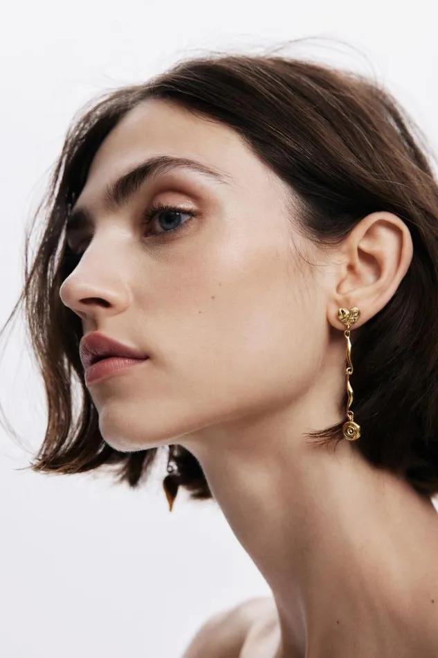Jewelry Women Desigual Asymmetric Goldplated Zalio Earrings Materialfinishes
