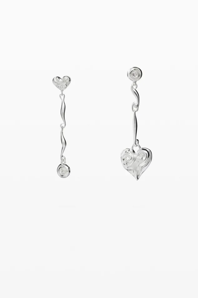 Jewelry Women Desigual Asymmetric Silverplated Zalio Earrings Black