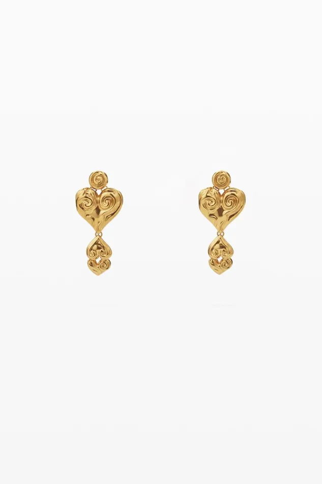 Jewelry Women Desigual Zalio Goldplated Triple Heart Earrings Materialfinishes Jewelry Women Desigual Zalio Goldplated Triple Heart Earrings Materialfinishes