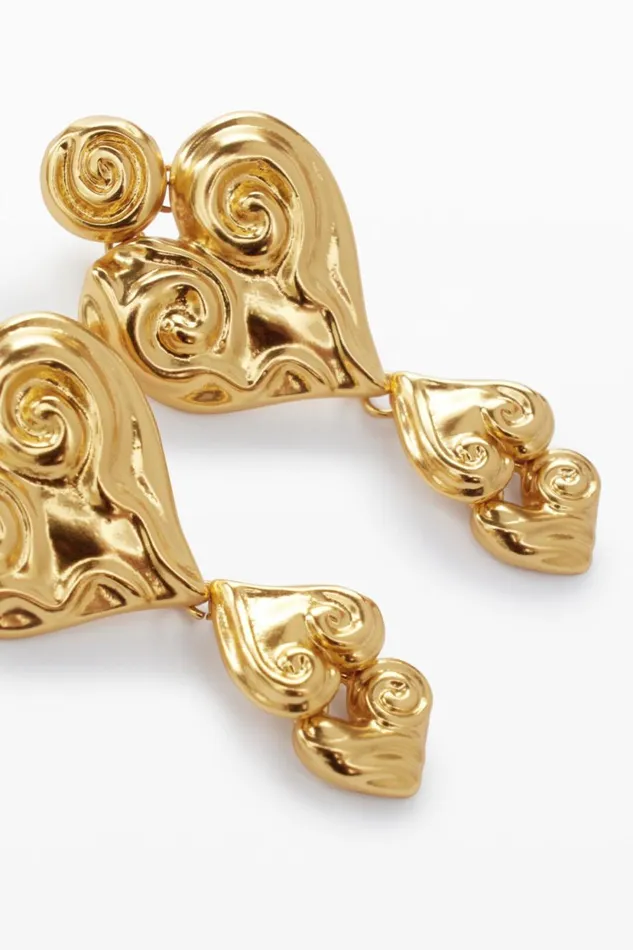 Jewelry Women Desigual Zalio Goldplated Triple Heart Earrings Materialfinishes