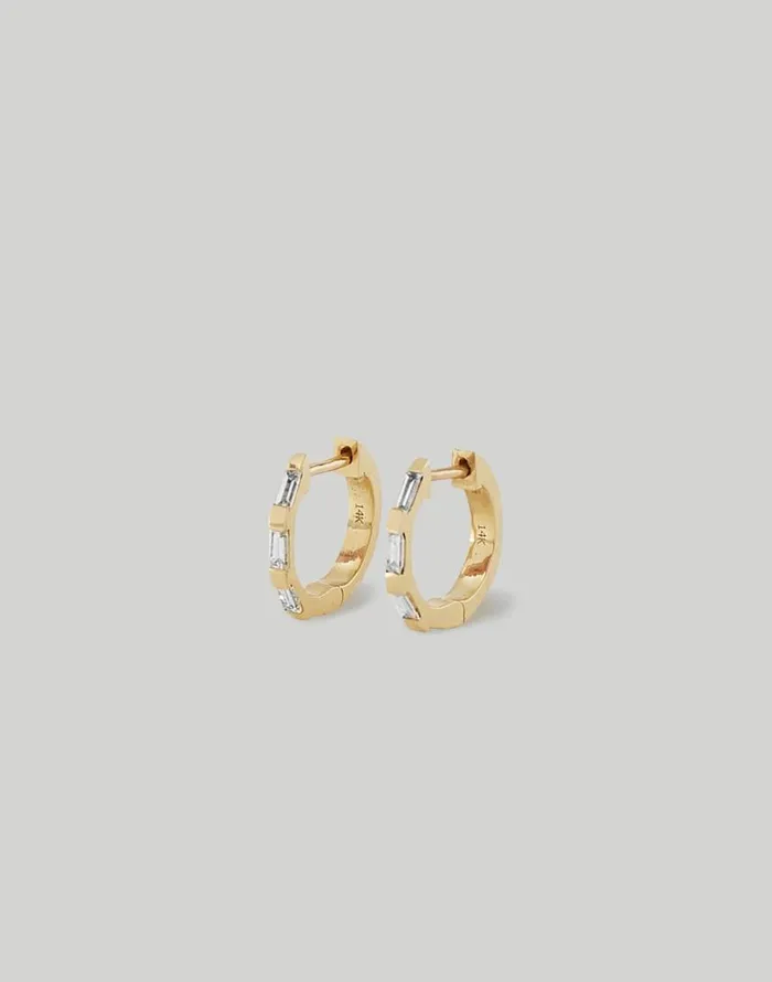 Jewelry Women Madewell Kinn Studio Ellie Baguette Huggie Earrings Diamond Gold Jewelry Women Madewell Kinn Studio Ellie Baguette Huggie Earrings Diamond Gold