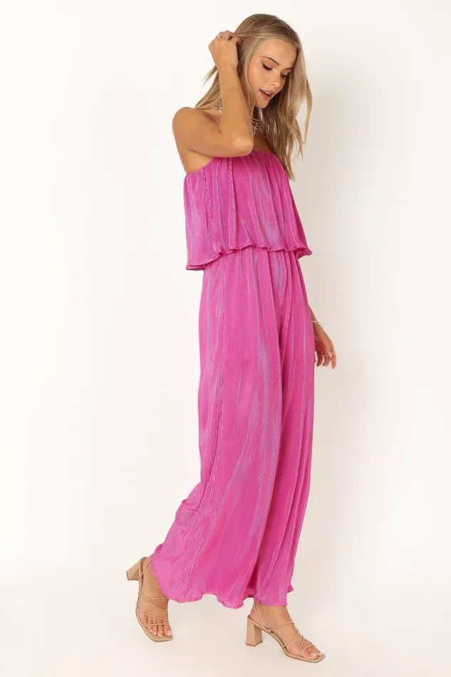 Jillian Plisse Jumpsuit Orchid Women Jumpsuits and Rompers Petal and Pup
