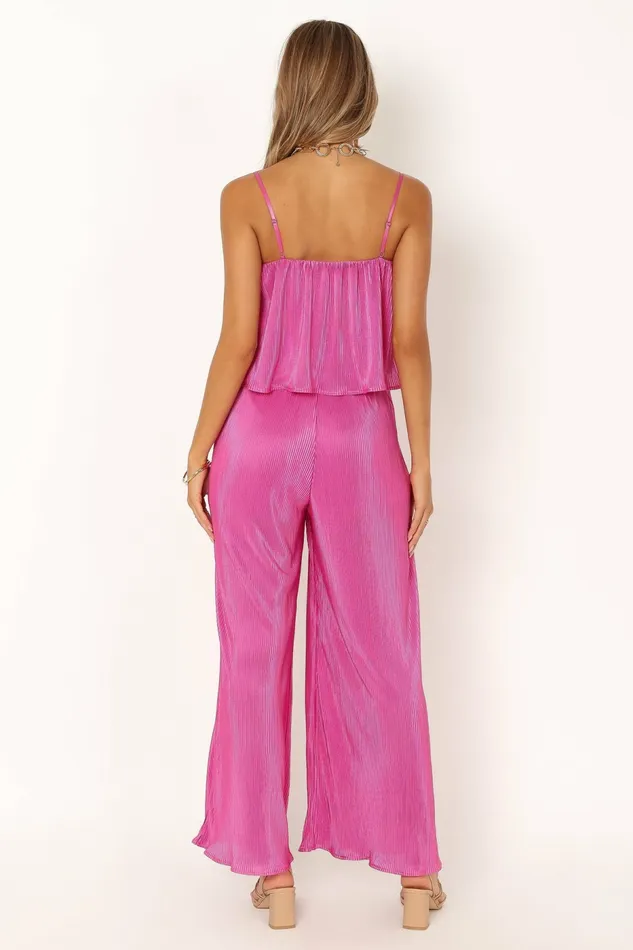 Jillian Plisse Jumpsuit Orchid Women Jumpsuits and Rompers Petal and Pup