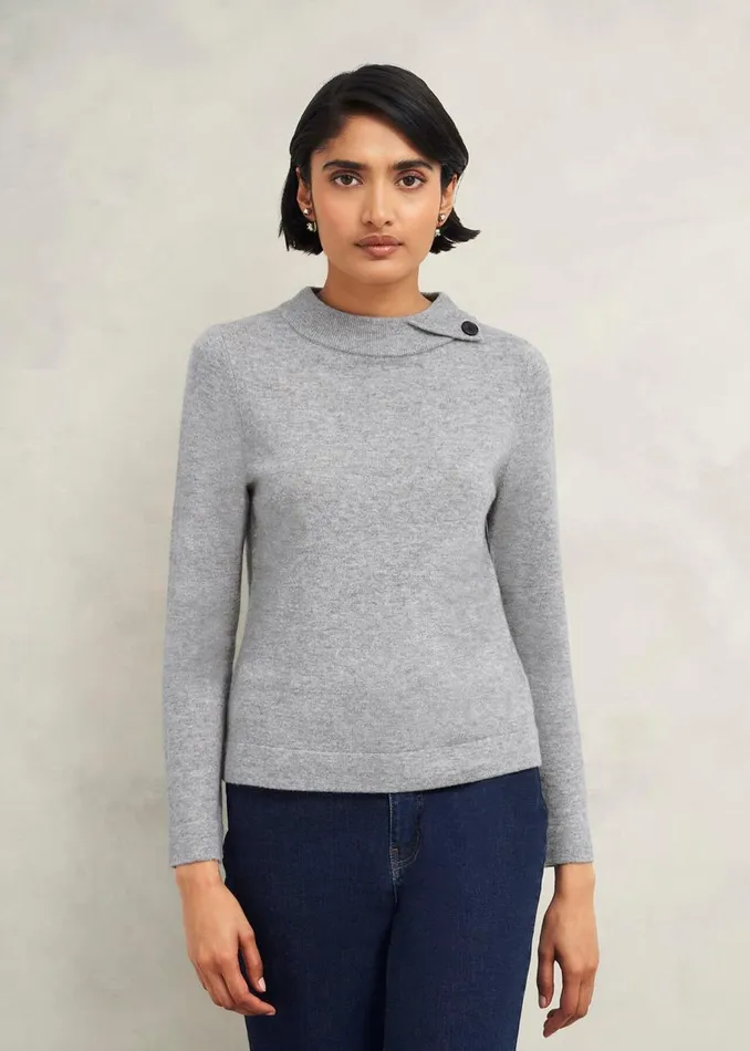 Jumpers and Cardigans Women HOBBS Talia Wool Cashmere Jumper Grey Marl