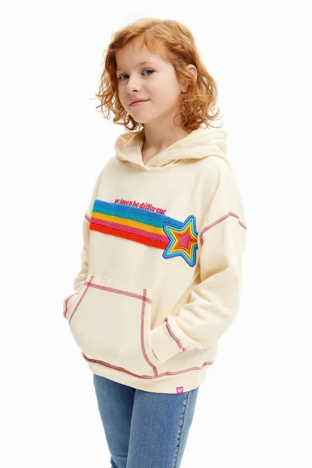 Jumpers And Sweatshirts Kids Desigual Star Sweatshirt White