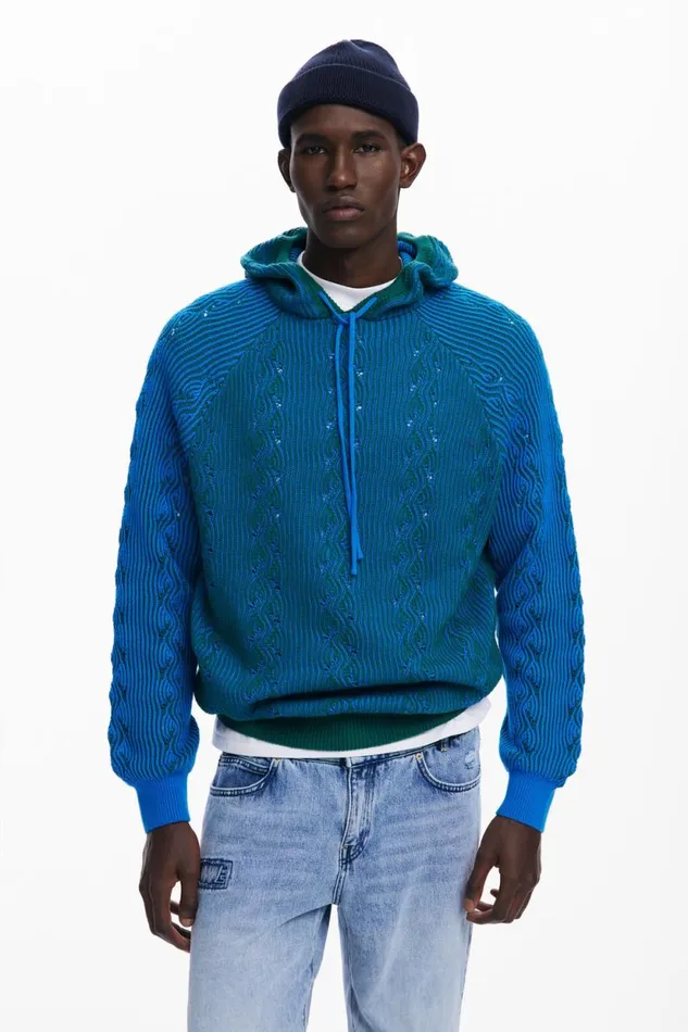 Jumpers And Sweatshirts Men Desigual Zigzag Sweatshirt Blue