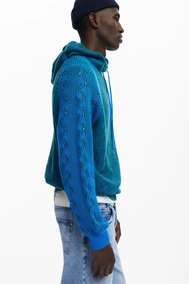Jumpers And Sweatshirts Men Desigual Zigzag Sweatshirt Blue