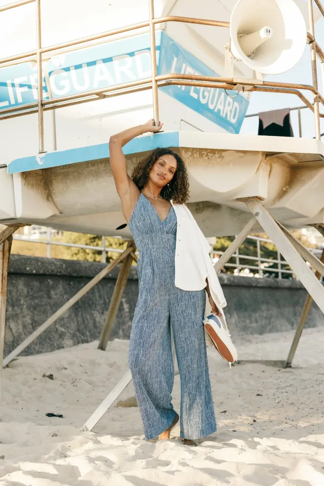 Jumpsuits and Rompers Floria Jumpsuit Navy White Petal and Pup Women