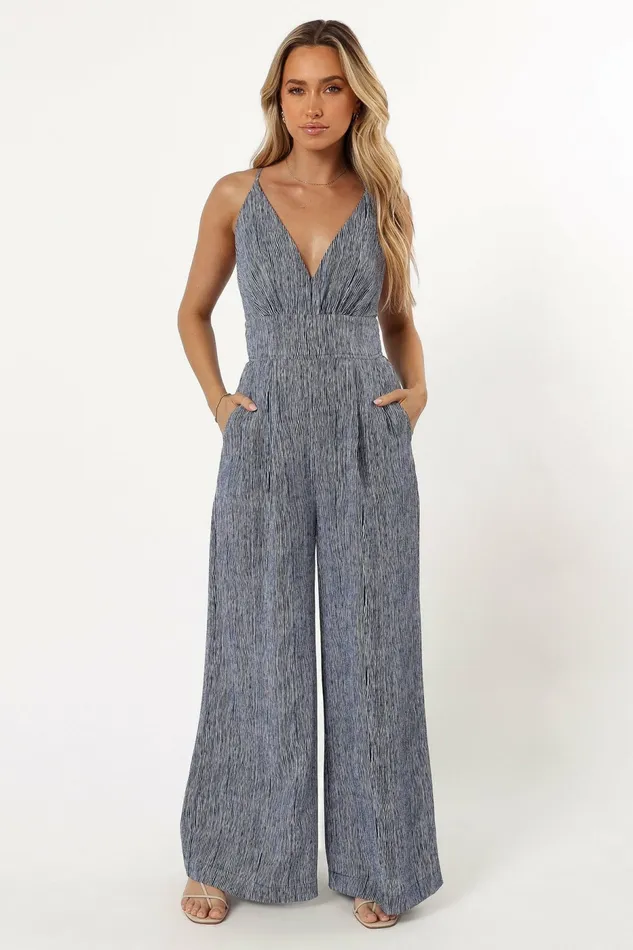 Jumpsuits and Rompers Floria Jumpsuit Navy White Petal and Pup Women
