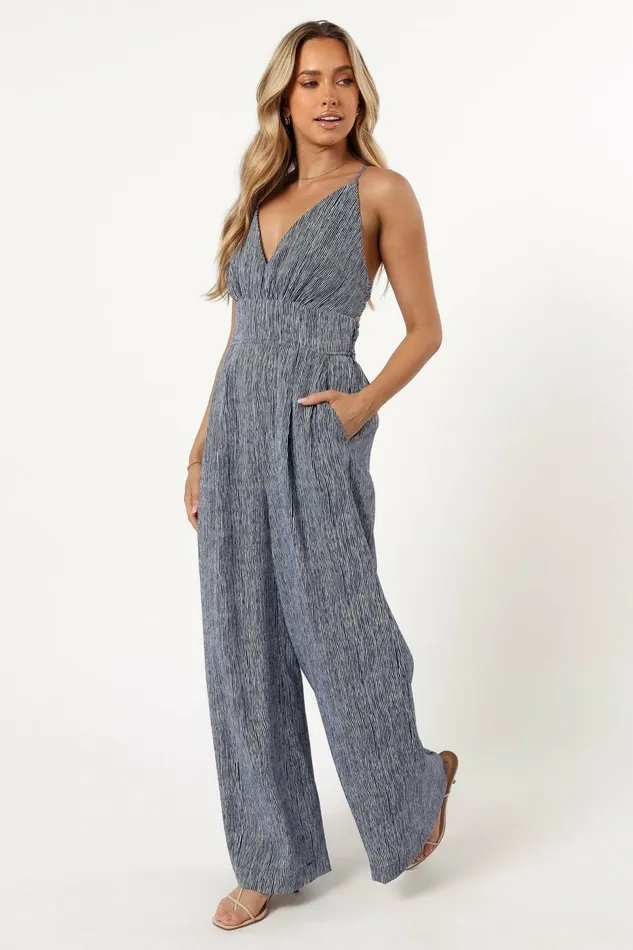 Jumpsuits and Rompers Floria Jumpsuit Navy White Petal and Pup Women