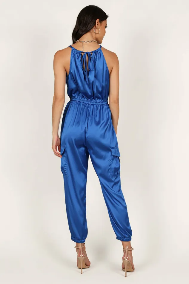 Jumpsuits and Rompers Jacinta Cowl Neck Jumpsuit French Blue Petal and Pup Women