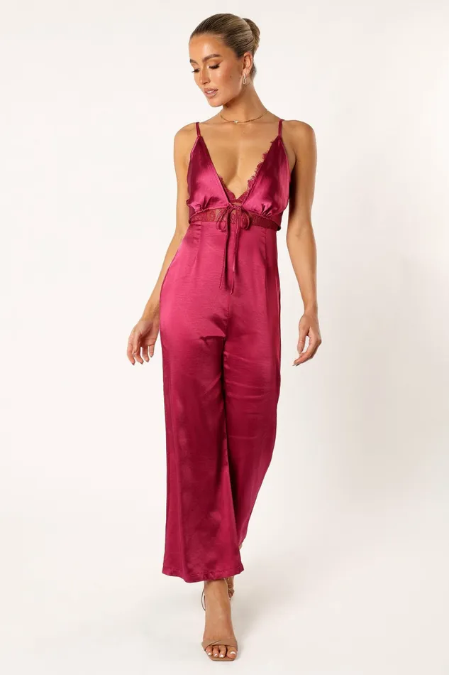 Jumpsuits and Rompers Lilian Jumpsuit Berry 8211 Petal and Pup Women