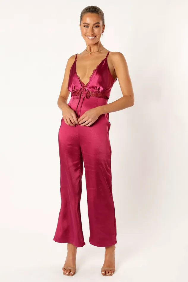 Jumpsuits and Rompers Lilian Jumpsuit Berry 8211 Petal and Pup Women