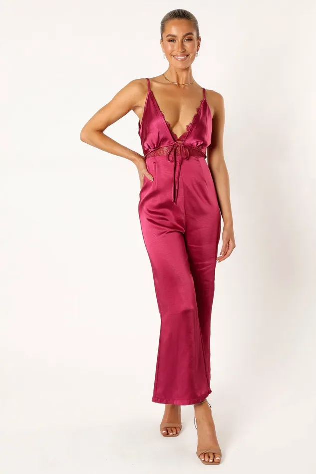 Jumpsuits and Rompers Lilian Jumpsuit Berry 8211 Petal and Pup Women