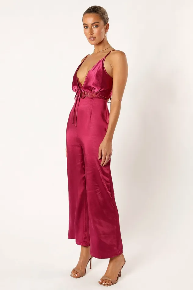 Jumpsuits and Rompers Lilian Jumpsuit Berry 8211 Petal and Pup Women