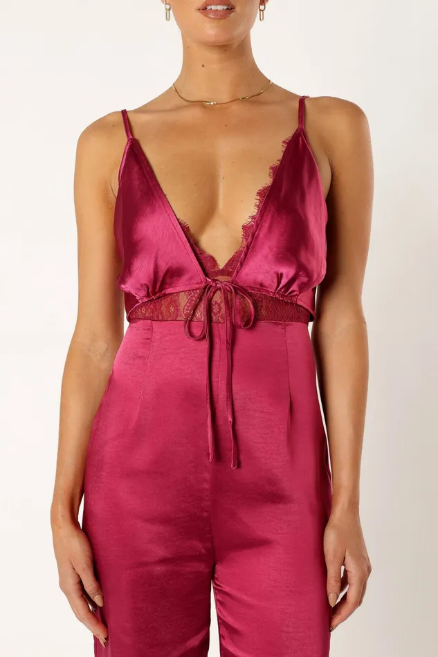 Jumpsuits and Rompers Lilian Jumpsuit Berry 8211 Petal and Pup Women
