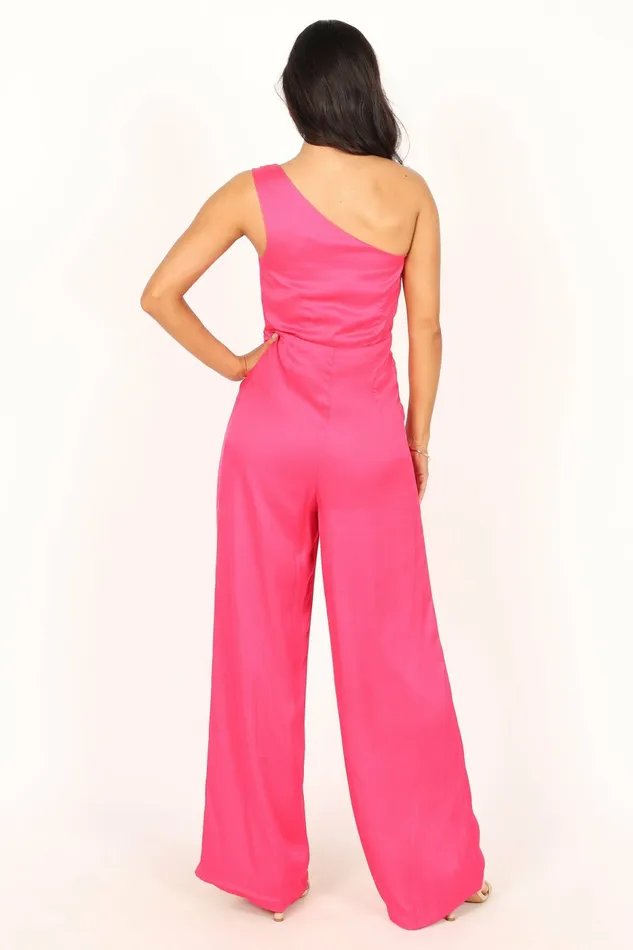 Jumpsuits and Rompers Petal and Pup Women Isabel One Shoulder Jumpsuit Pink