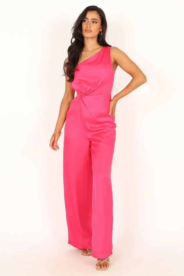 Jumpsuits and Rompers Petal and Pup Women Isabel One Shoulder Jumpsuit Pink
