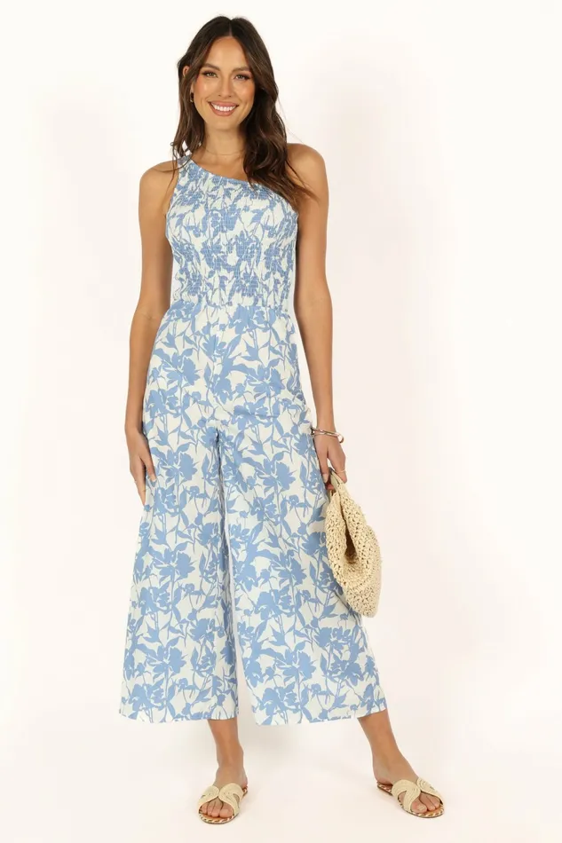 Jumpsuits and Rompers Petal and Pup Women Rae Jumpsuit Blue Floral