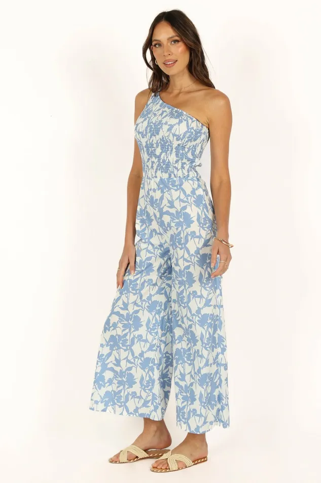 Jumpsuits and Rompers Petal and Pup Women Rae Jumpsuit Blue Floral