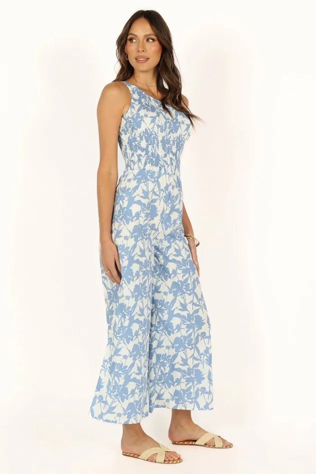 Jumpsuits and Rompers Petal and Pup Women Rae Jumpsuit Blue Floral