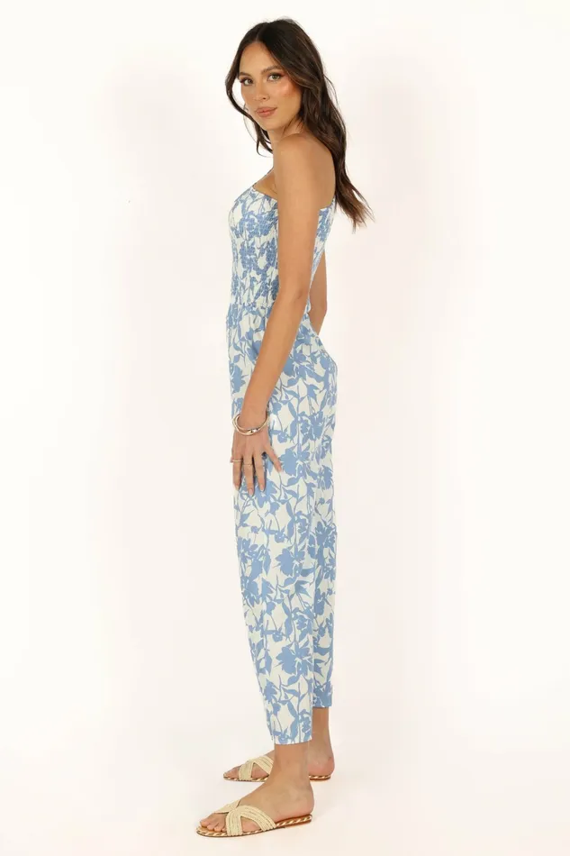 Jumpsuits and Rompers Petal and Pup Women Rae Jumpsuit Blue Floral