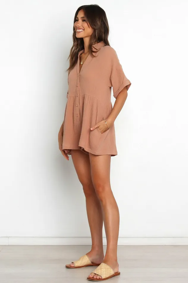 Jumpsuits and Rompers Petal and Pup Women Winny Romper Mocha