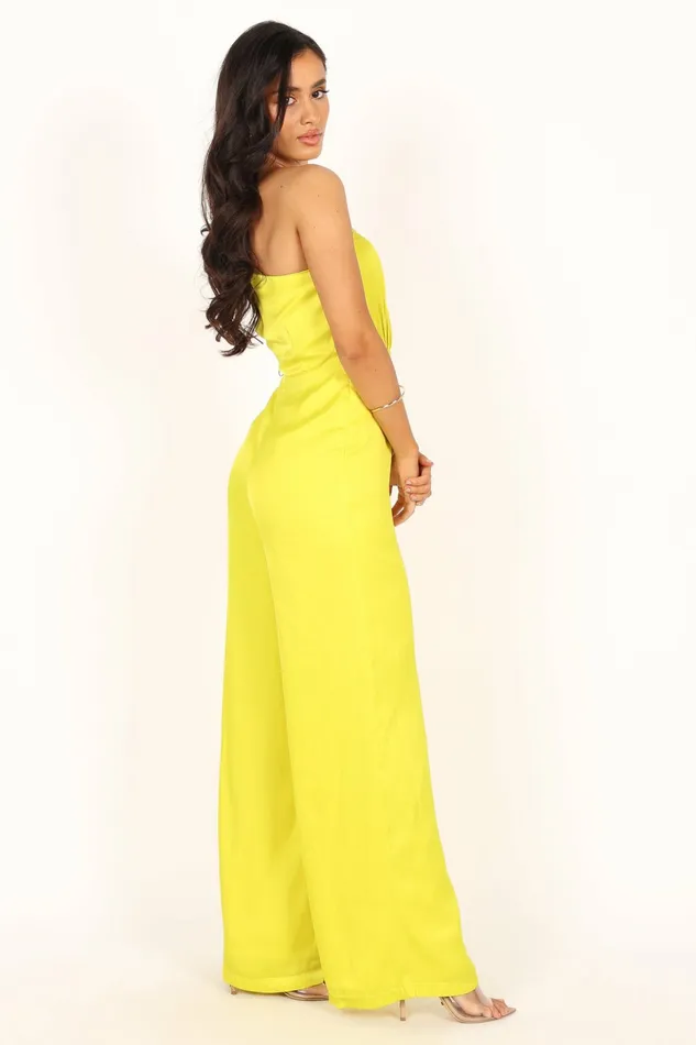 Jumpsuits and Rompers Women Petal and Pup Isabel One Shoulder Jumpsuit Lime